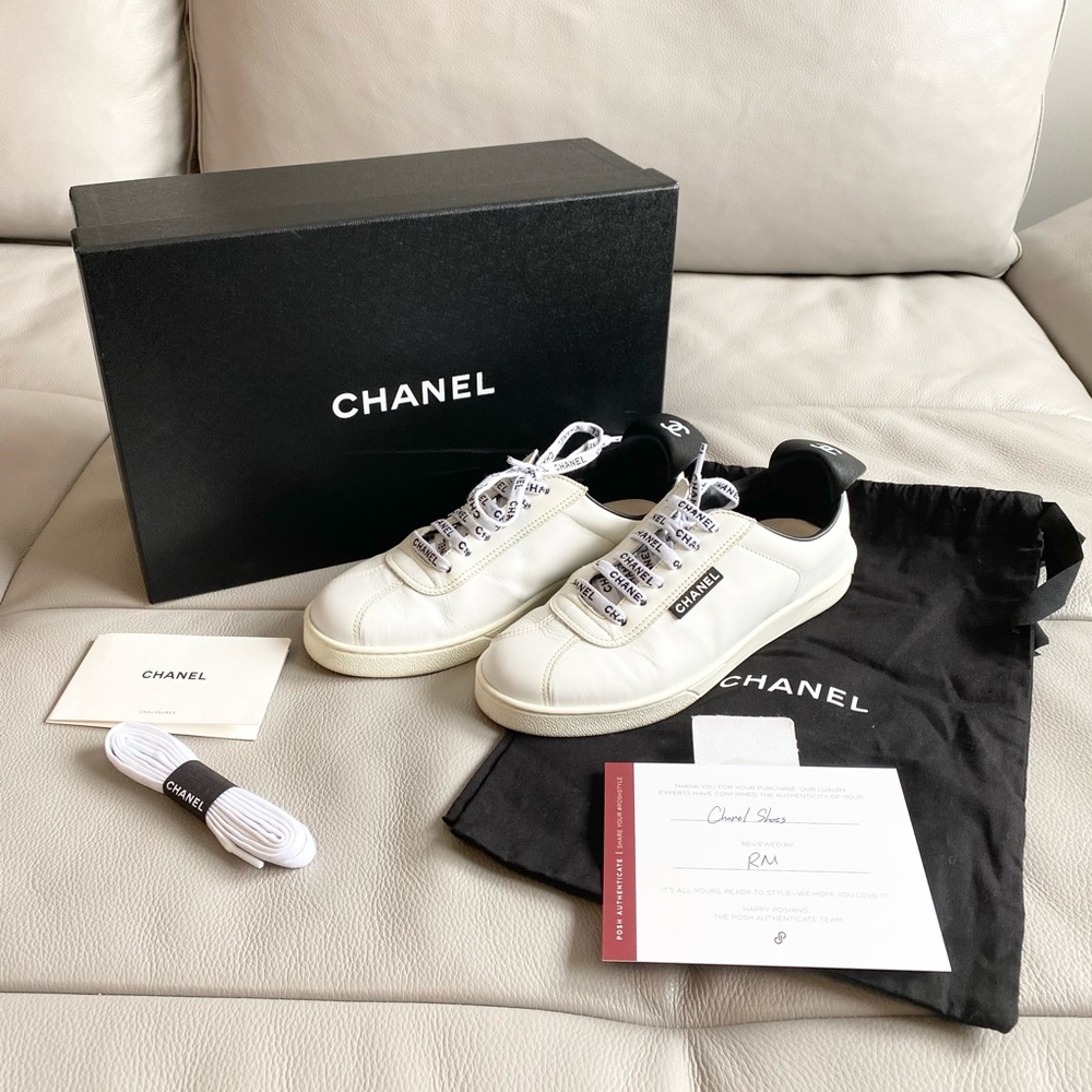 Chanel Weekender Sneakers - White, Size 37